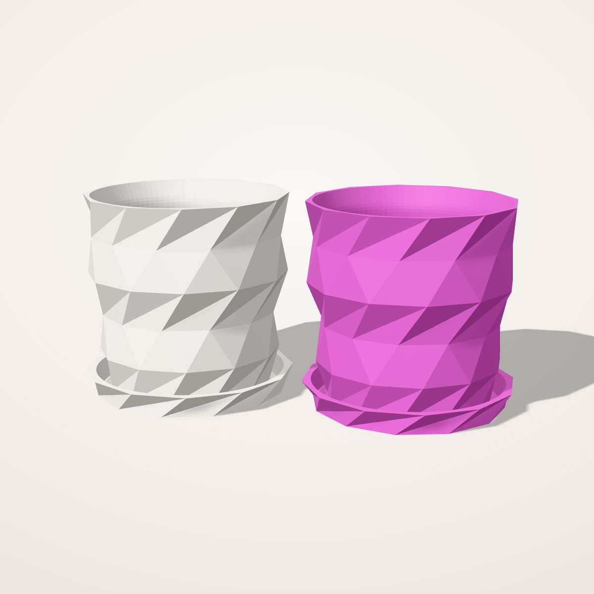 Cache-pot origami et sa soucoupe