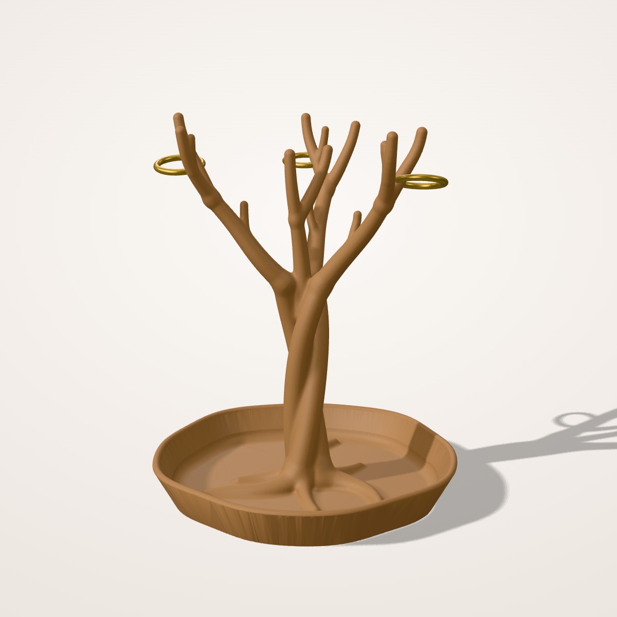 Arbre à bijoux tressé sur coupelle