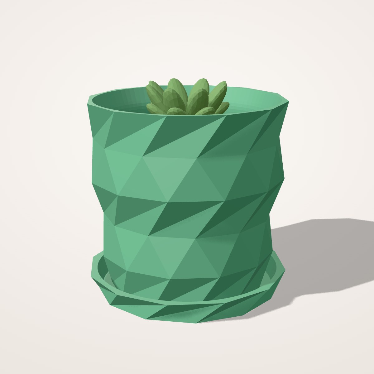 Cache-pot origami et sa soucoupe