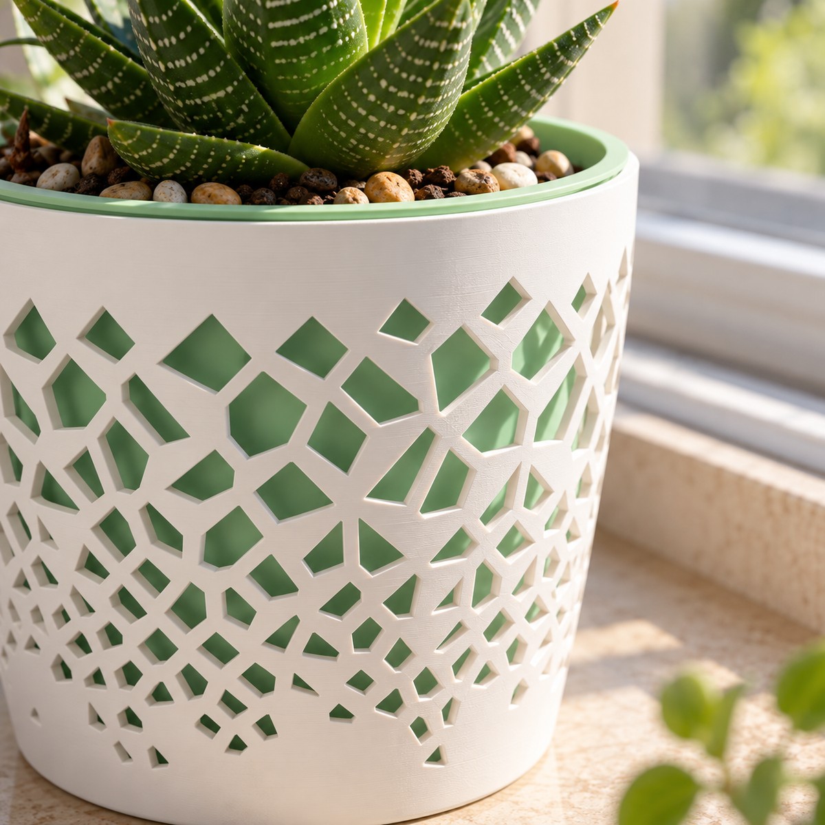 Cache-pot Alvéole bicolore, petit modèle Ø 9,7 cm