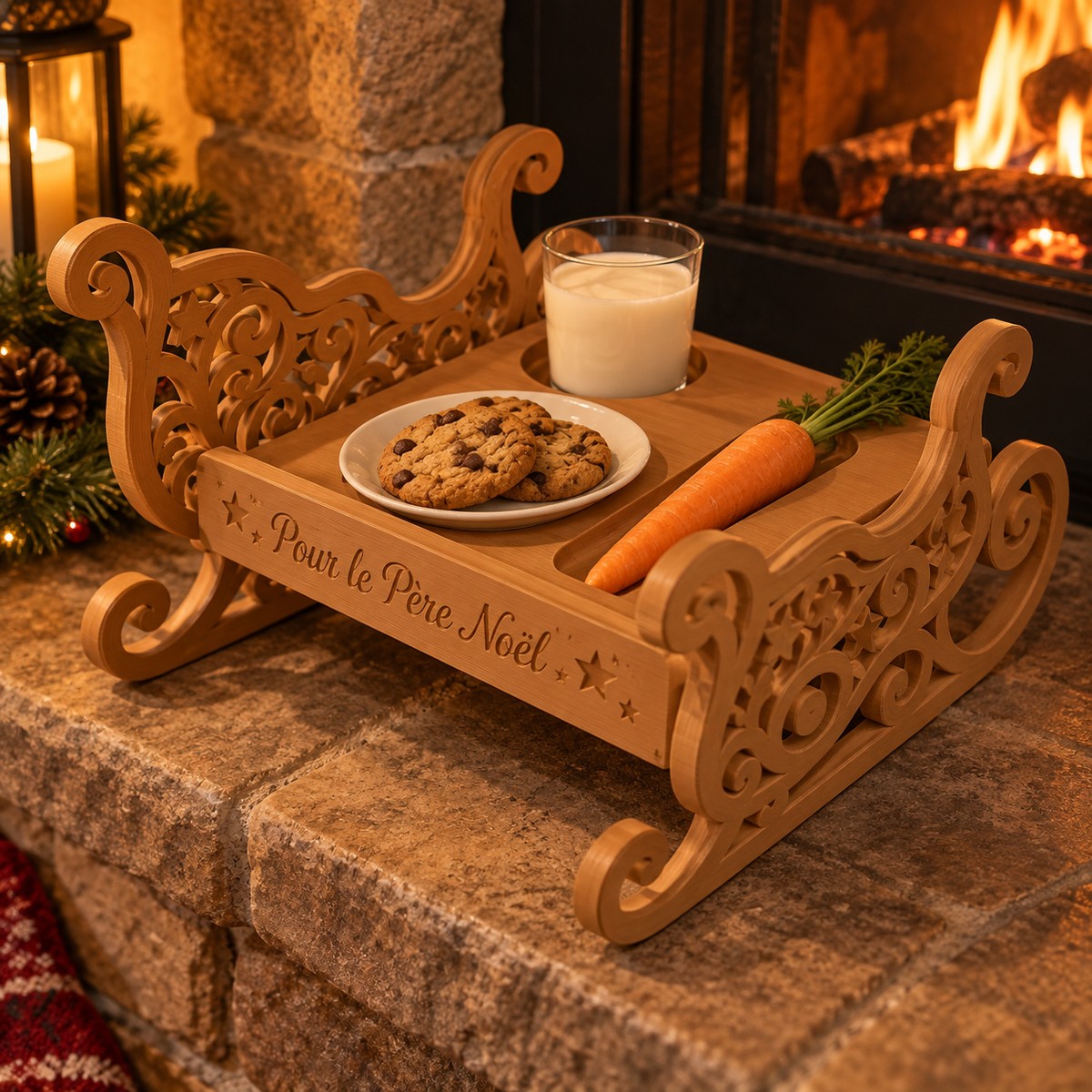 Station du Père Noël, plateau-traîneau personnalisé