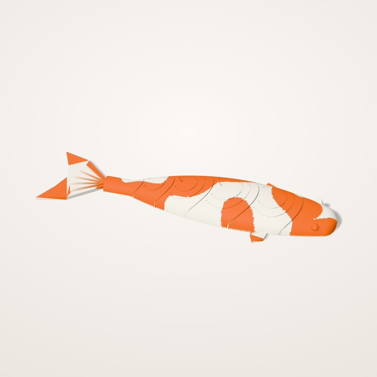 Carpe koï articulée en couleurs, 18 cm
