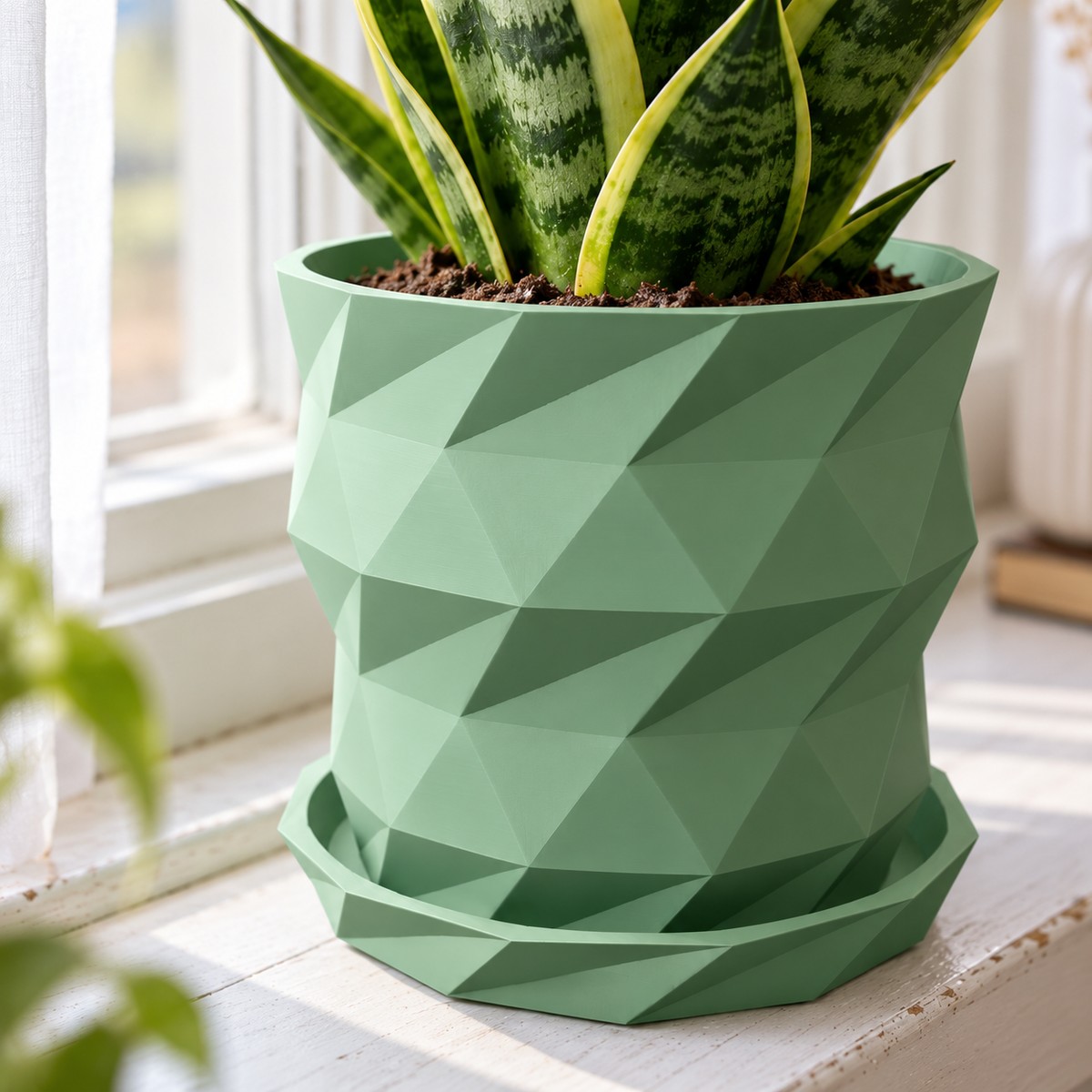 Cache-pot origami et sa soucoupe