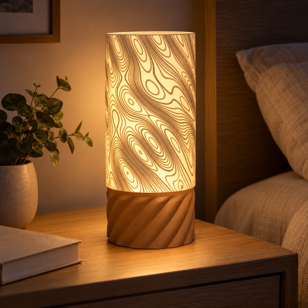 Lampe Topographie, courbes de niveau lumineuses