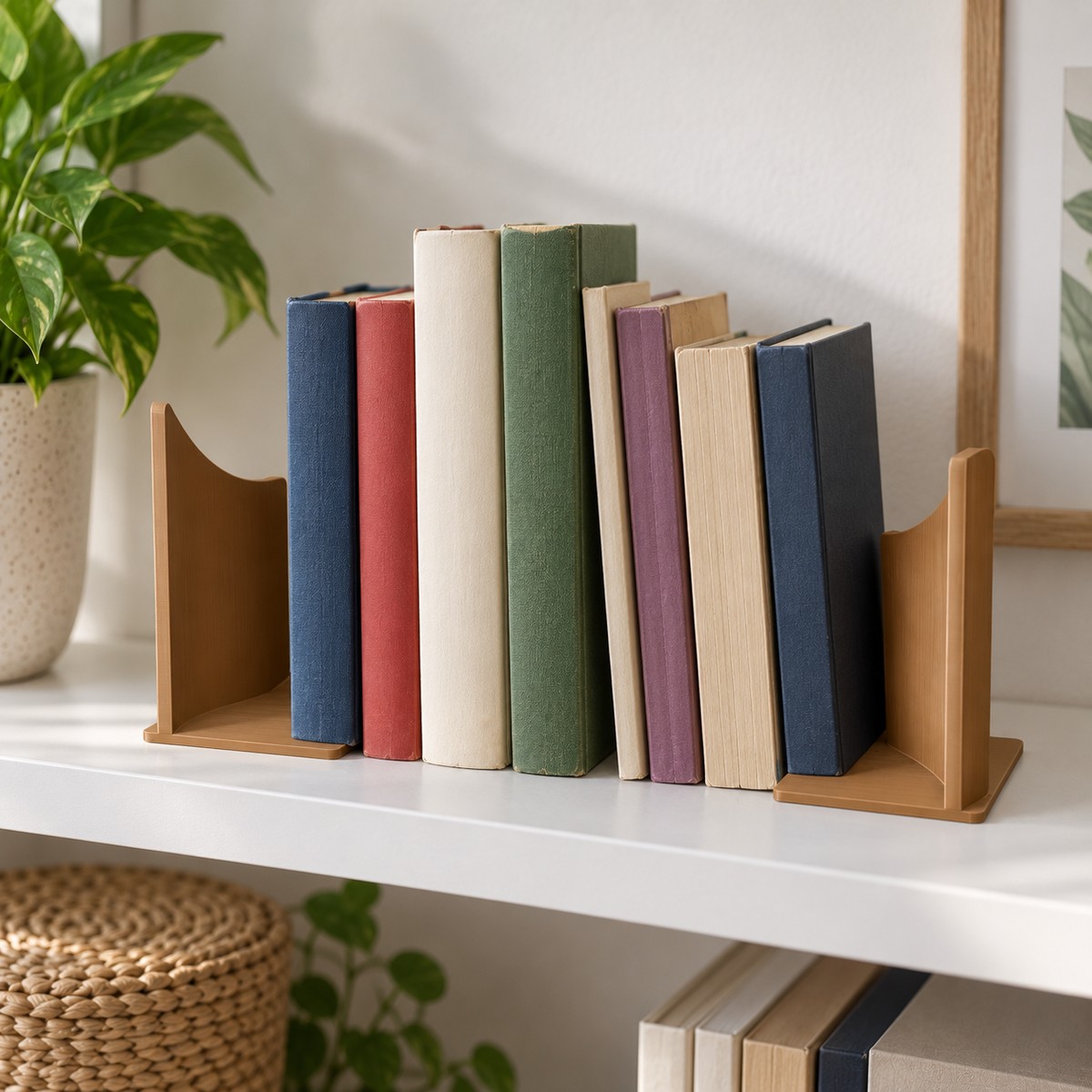 Paire de serre-livres en vague