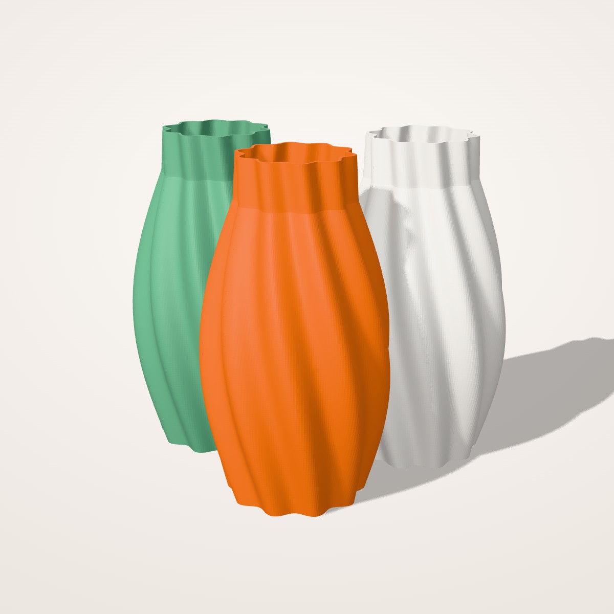 Vase ondulé torsadé