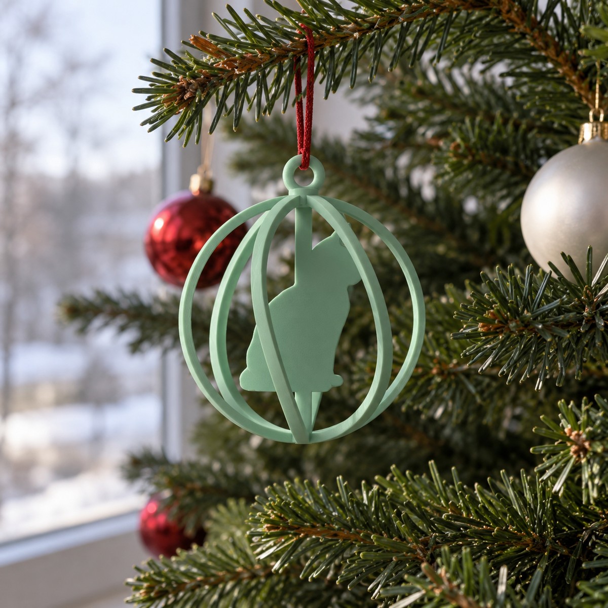 Boule de Noël ajourée, silhouette de votre animal
