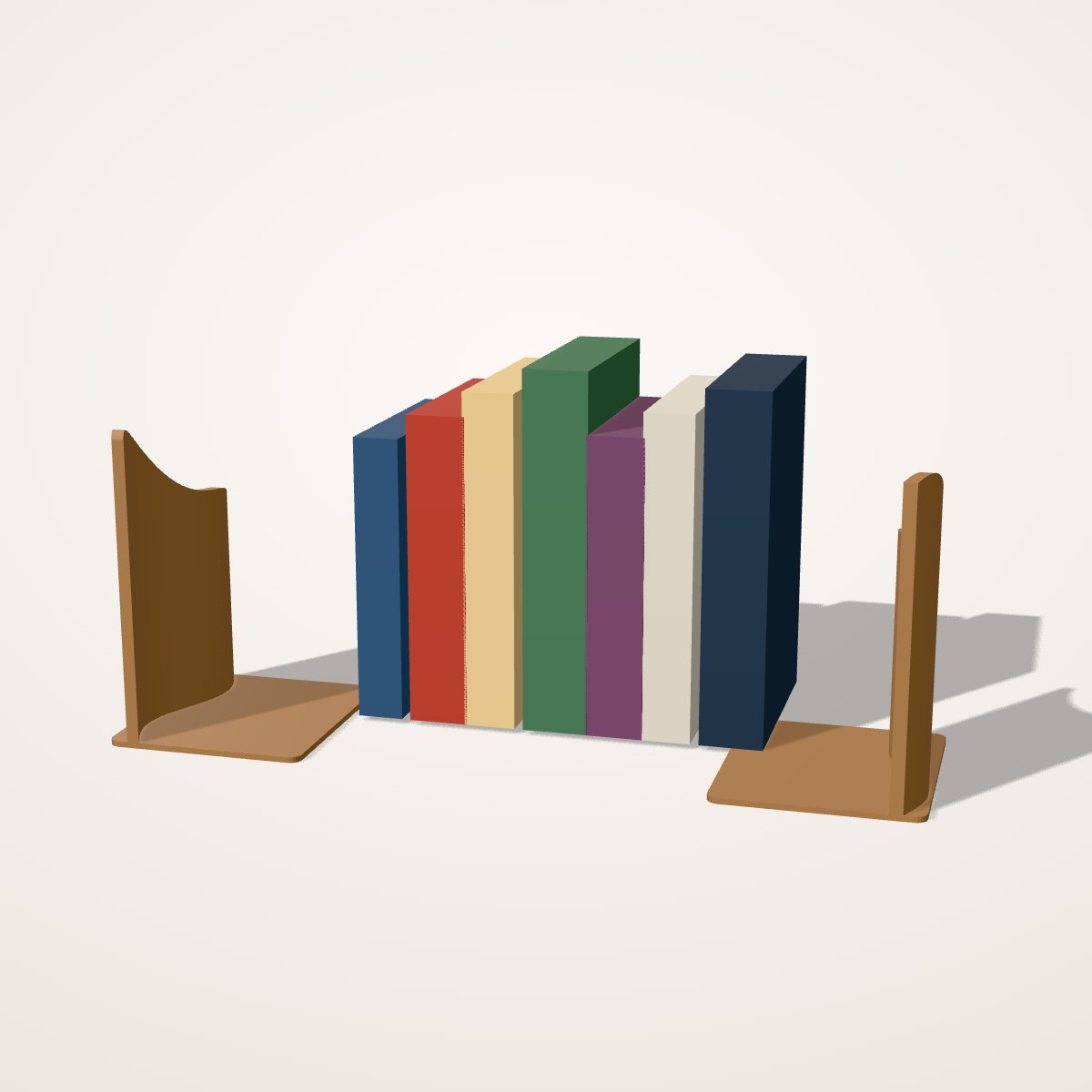 Paire de serre-livres en vague