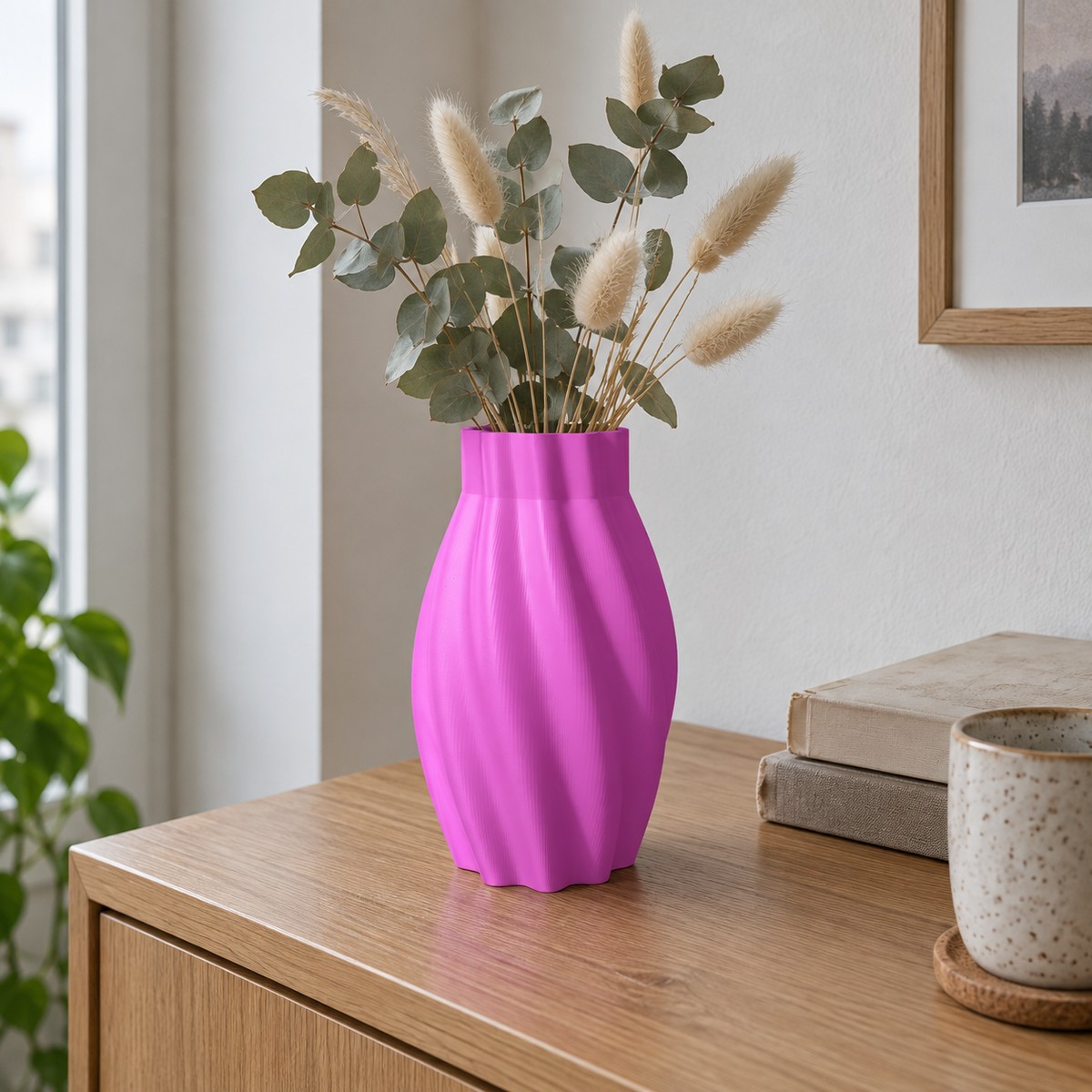 Vase ondulé torsadé