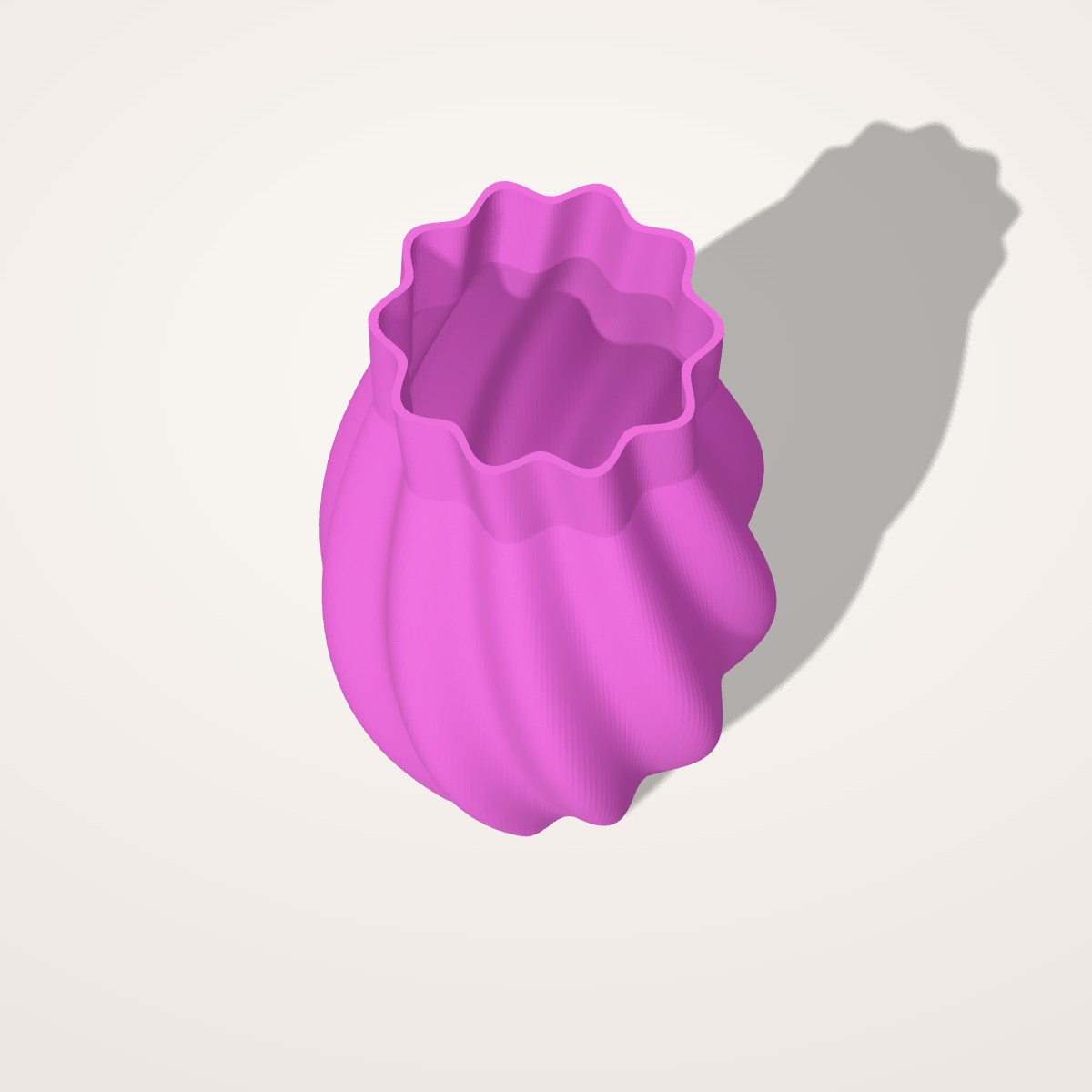 Vase ondulé torsadé