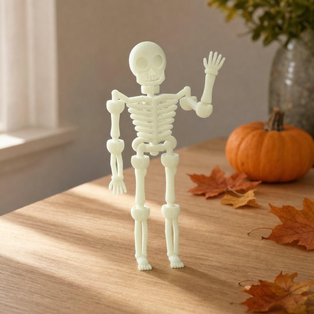 Squelette articulé phosphorescent, 15 cm