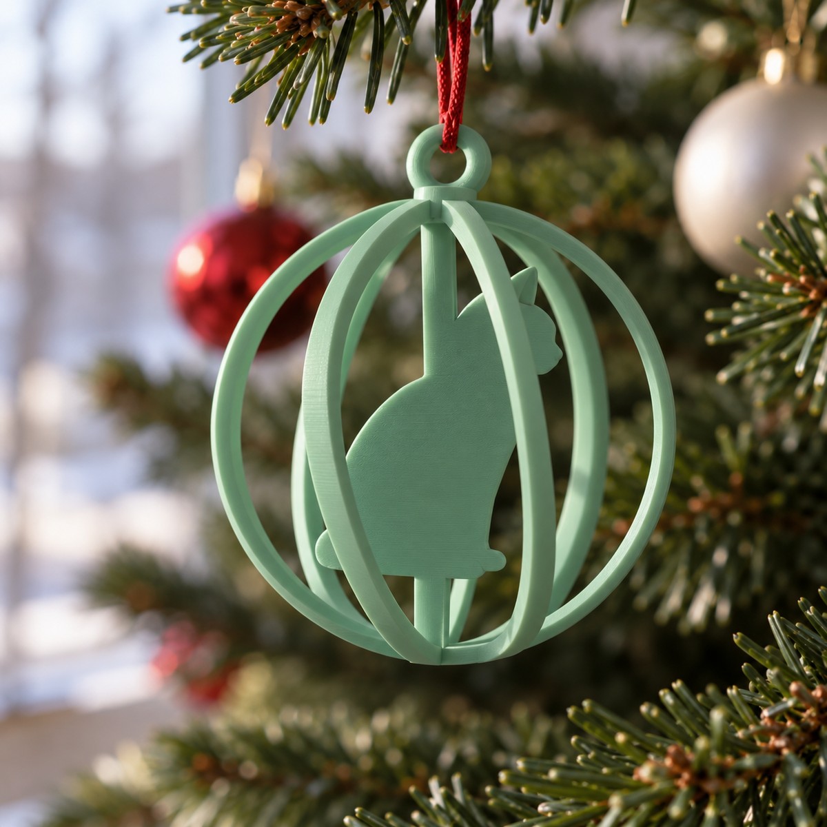 Boule de Noël ajourée, silhouette de votre animal