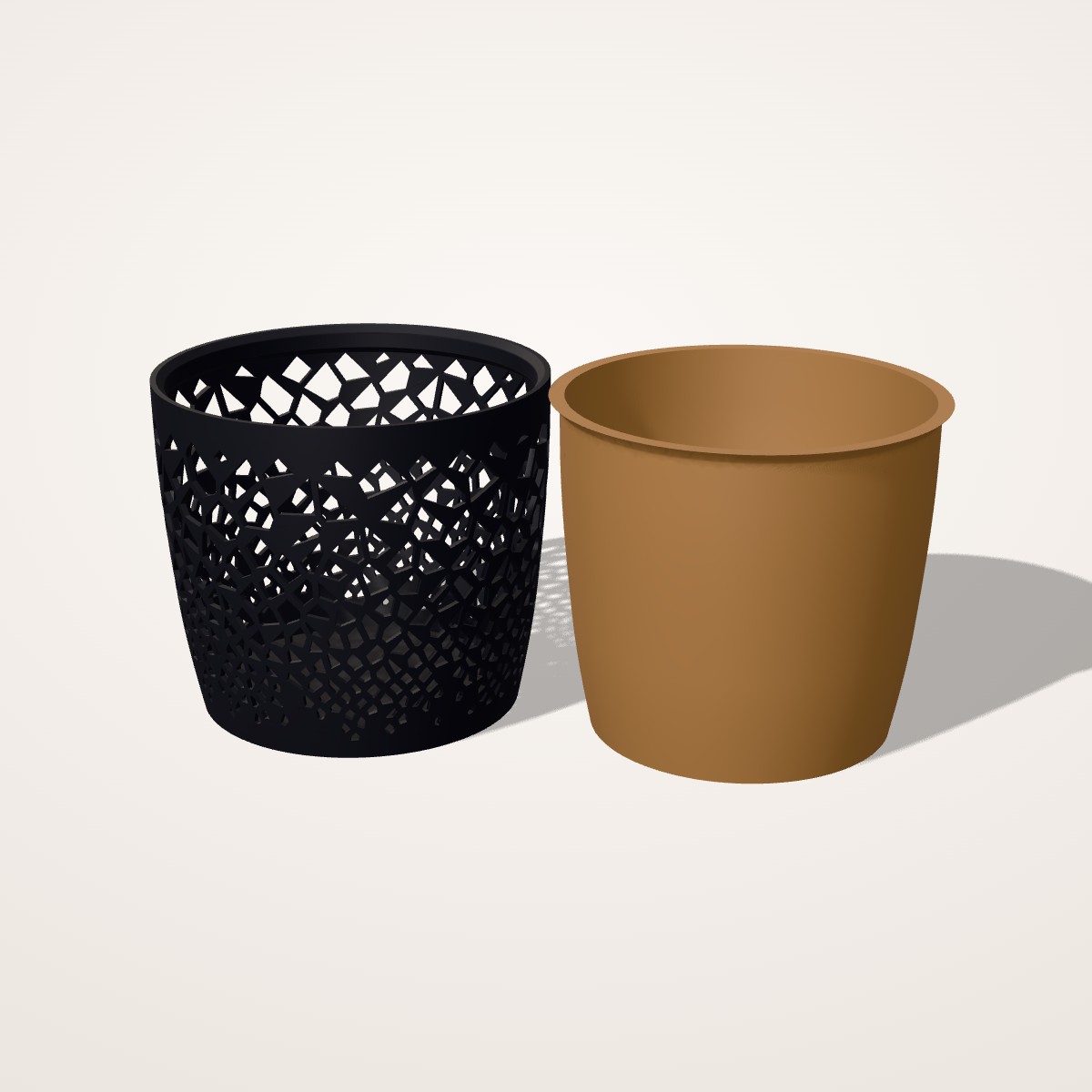 Cache-pot Alvéole bicolore, moyen modèle Ø 13,5 cm