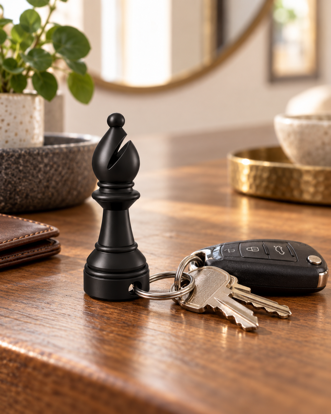 Porte-clé Fou d’échecs gravé
