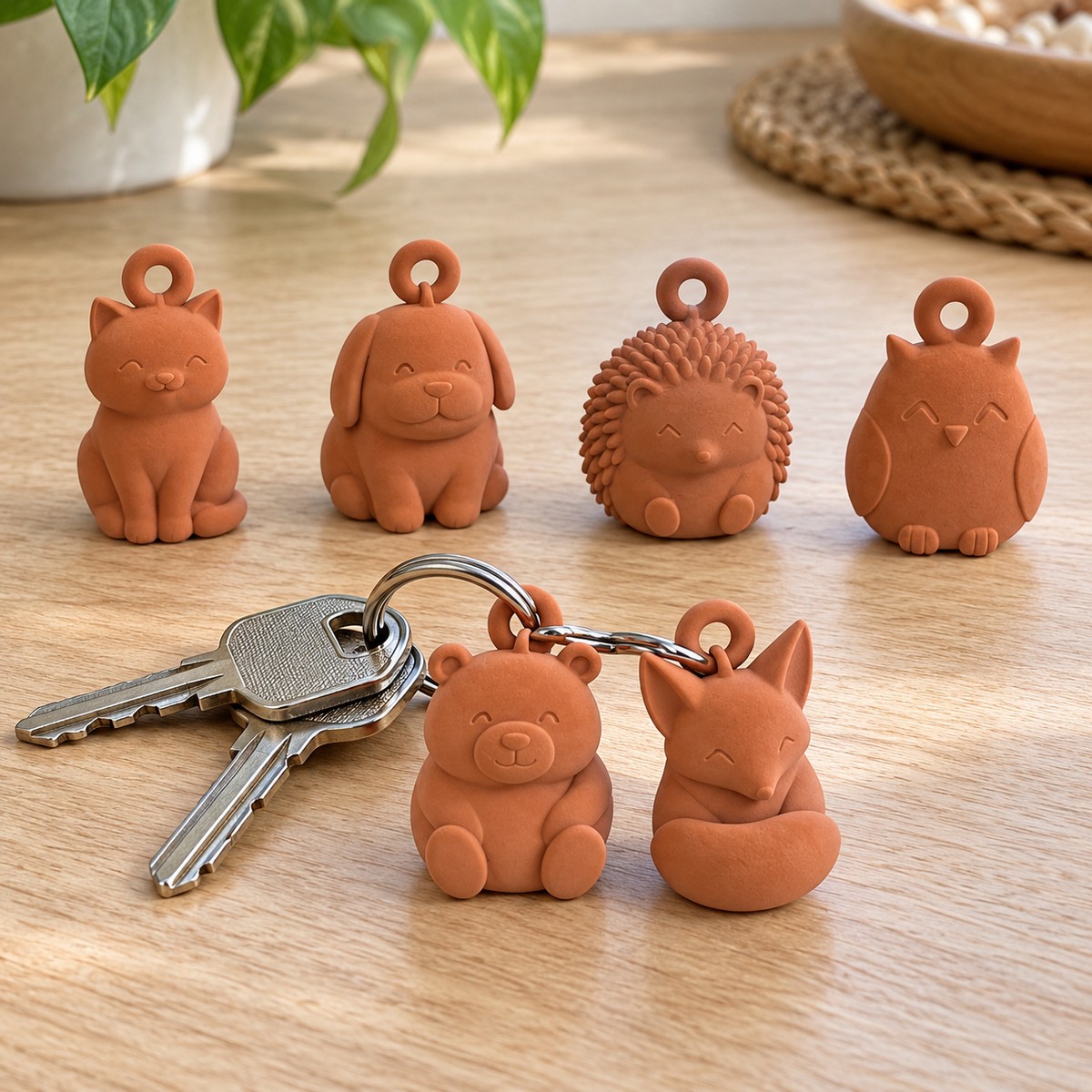 Pack de 6 porte-clés animaux